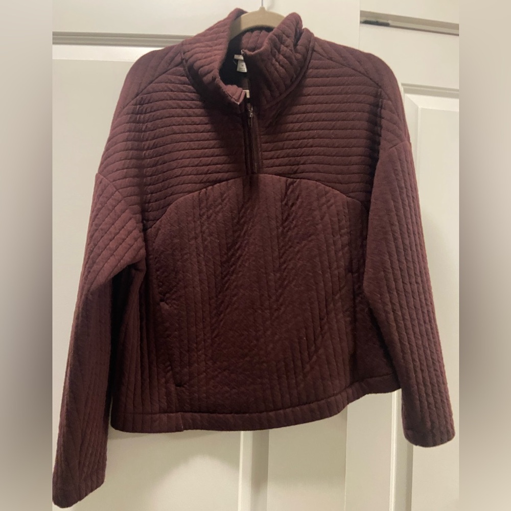A New Day - Quilted Brown Pullover